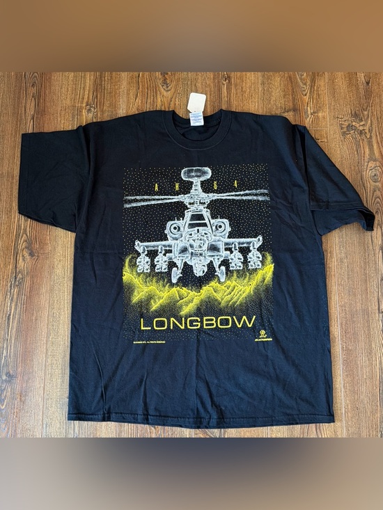 Gildan Other - Vintage Military Mens Tshirt 64 Longbow Blackbird Helicopter Black Size 2XL
